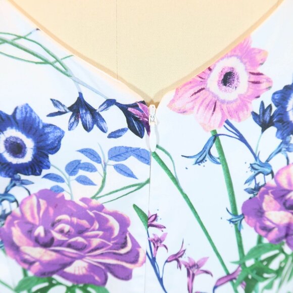 TALBOTS Purple Floral Sateen Botanical Gardens Sheath Dress Size 12 Cotton - Picture 7 of 10